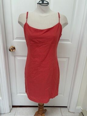 Dynamite Coral Red Slip Midi Dress ladies large